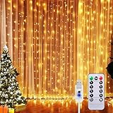 Sunlisky Lichtervorhang 4x4m 400LED Lichterketten Vorhang, 8 Modi IP65...
