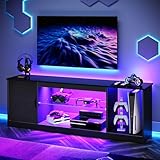 Bestier TV-Schrank, Lowboard für 65 Zoll & kleinere TVs,145 x 35 x 52 cm,...