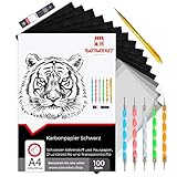 Raimarket 100 Blatt Schwarzes Kohlepapier Transferpapier | Zeichnen Von...