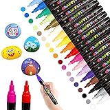 LUZOON Acrylstifte Permanent Marker 18 Farben Steine Bemalen Wasserfest...