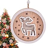 LED Holz Weihnachtsornament beleuchtet | Weihnachtsbaum Ornament beleuchtet...