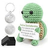 Cadimus Pocket Hug Positive Schildkröte,Kreative Gehäkelte Turtle,...