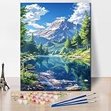 TISHIRON Malen nach Zahlen Kit Erwachsene Bergsee DIY Malen nach Zahlen...