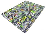 HEVO Stadt Mix Strassen Spielteppich | Kinderteppich 145x200 cm mit...