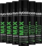 Syoss Haarspray Max Hold 6er Pack (6x 400ml) Halt 5, Haarspray mit 48h mega...