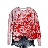 Halloween Tshirt Damen Casual Shirt Luftig Blouse Rundhals Hoodie Teenager...