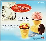Tekrum Waffel-Becher mit kakaohaltiger Fettglasur,60 Stück 1er Pack (1 x...