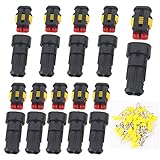 GTIWUNG 10 tlg 2 polig Stecker Steckverbinder Wasserdicht, Steckdose Set...