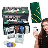 Texas Holdem Pokerchip Set 200 Teile - Multifunktional abriebfest,...
