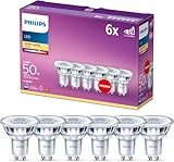 Philips LED Classic GU10 Lampen 6-er Pack (50 W), Reflektor LED Spots mit...