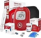sinocare Blutzuckermessgerät Set mit Teststreifen 25 und Lanzetten 25,...