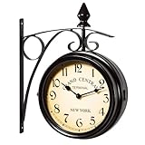 Monzana® Wanduhr Vintage Quarzuhrwerke Mit Beidseitigem Ziffernblatt...