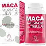 Maca Kapseln Hochdosiert mit Moringa und Tribulus Terrestris – Schwarzes,...
