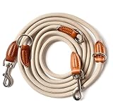 Leisegrün Hundeleine große Hunde | Führleine 3m verstellbar mit 2...