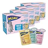 MJAU 4X Multipack Kitten mit 48x85g - Nassfutter in 3 leckeren Varianten...