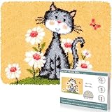 EsLuker.ly Knüpfhaken-Teppich-Set, DIY-Häkelteppich für Erwachsene,...