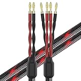 KK CABLE k4B-2B Bi-Wire Lautsprecherkabel (2 Bananenstecker - 4...