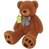 Monzana® Teddybär L - XXXL 50-175cm Weiches Fell Schleife Tatzendruck...