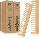 COM-FOUR® 10x Haarkamm aus Bambus - Holzkamm - feingezahnter Frisierkamm -...