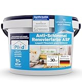 Plid® Anti Schimmel Renovierfarbe Innen Weiß 5L [FÜR ALLE WÄNDE] -...