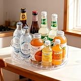 Lazy Susan Drehteller Organizer für Kühlschrank – Klar 360° drehbares...