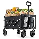 SONGMICS Kleiner Handwagen faltbar, Gartenwagen, kompakt, mit Griff, mit 4...