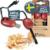 LIGHT MY FIRE Feuerstahl Outdoor Scout 2-in-1 mit Notfallpfeife, Feuerstahl...