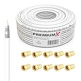 PremiumX 50m Basic Koaxialkabel 135dB 4-Fach SAT Antennenkabel Koaxkabel...