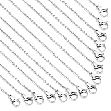 30 Stück Edelstahl Schmuck Halskette Gliederkette Silber Halsketten DIY...