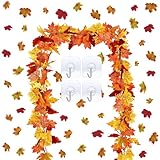 Herbstgirlande Blätter Girlande 2stk Girlande Herbst 170cm für Zuhause...