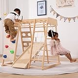 Giant bean 5-in-1 Montessori Kletterdreieck mit Kletterbogen und Rutsche,...