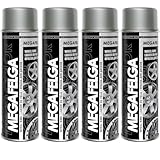 DECO COLOR 4er Sparpack MEGAFELGA SILBER RAL 9006 GLANZ in 500ml -...