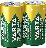 VARTA Batterien C Baby, wiederaufladbar, Recharge Accu Power, Akku, 3000...