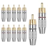 Psyqtsuary 12 Stück RCA Lötenverbinder, Vergoldeter AV-Stecker für...