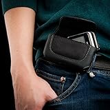 Schwarz Leder Quertasche Schutz Gürtelclip Holster Kompatibel mit Nokia...