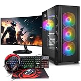 Basic Gaming Komplett PC Set Ryzen 3 3200G, 16 GB DDR4, 1000 GB SSD M.2,...