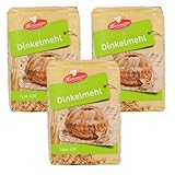 Dinkelmehl Type 630 von Frießinger Mühle, für den Backofen, 3x1kg,...