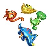 KOMBIUDA 4 Stück Dinosaurier Folienballons Aluminium Luftballons für Dino...