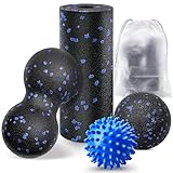 Eurtes 4 Stück Faszienball Set, Kleiner Faszienrolle, 7cm Igelball und...