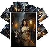 PIXILUV Vintage Postkarten (24 Stück je 10,2 x 15,2 cm) Gruselige Hexen...