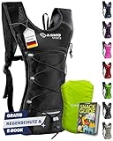 SASMO® Laufrucksack 6L (Schwarz) mit Thermofach | Lauf Rucksack -...