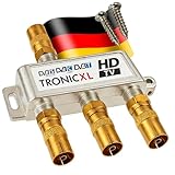 TronicXL Premium 3-fach Koax Antennenverteiler HD 3D 4K Verteiler Weiche...
