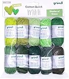 Gründl Wolle Cotton Quick Mini Shades of Green Set zum Stricken und...