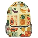 Cartoon-Hawaii-Rucksack, Hula-Mädchen, tropische Früchte, Schultertasche,...