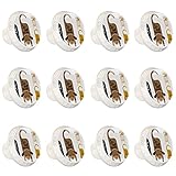 12 Stück weiße runde Schubladen-Griffe für Haustiere, Katzen, Hunde