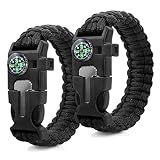 ZSMJAER 2 Stück Set Survival Armband,Multifunktion Paracord Armband...