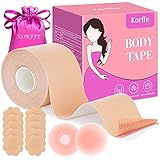 Korffe Brust Tape Klebe BH Push Up, Boob Tape Set für Klebe BH Große...