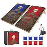 NZQXJXZ 90 x 60 cm Faltbar Cornhole Spiel Outdoor,2-in-1 Cornhole Säckchen...