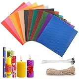 Orchideeknc Bienenwachskerzen-Bastelset, 12 Farben Bienenwachsplatten 20 x...