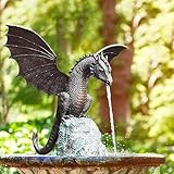 Garten-Drachen-Statue, Drachenbrunnen Statue Harz Wasserspiel Skulptur...